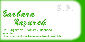 barbara mazurek business card